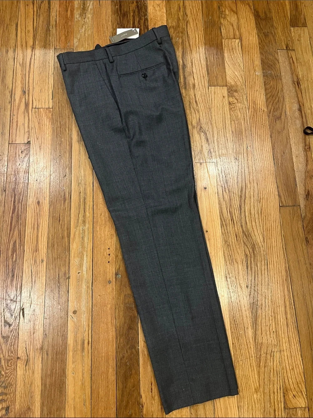 J. Crew Men's Crosby Classic-fit Suit Pants - Charcoal Gray Italian Worsted Wool